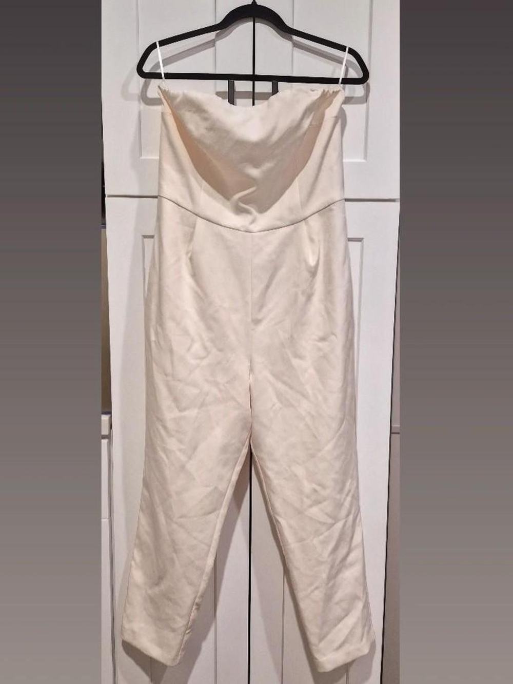 Express Strapless Cream Jumpsuit